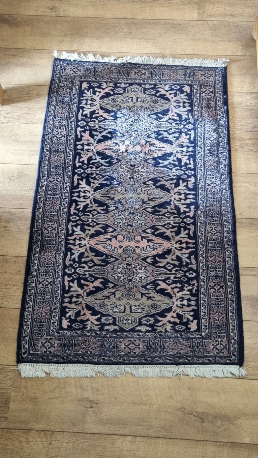 Prachtig handgeknoopt Perzisch tapijt, Ophalen, Minder dan 50 cm, 100 tot 150 cm, Blauw
