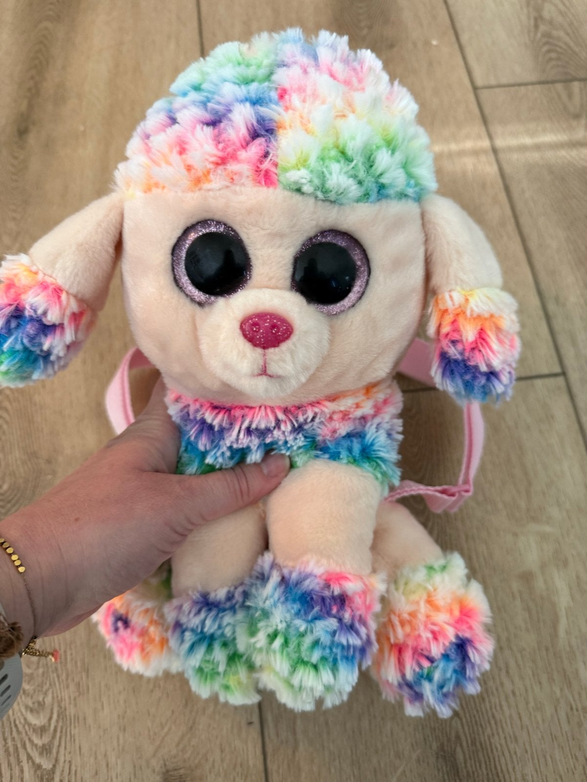 Ty Beanie Boo hondje rugzak - kleurrijk en zacht, Zo goed als nieuw, Middelgroot (20 tot 80 cm), Meerkleurig, Rugzakfunctie