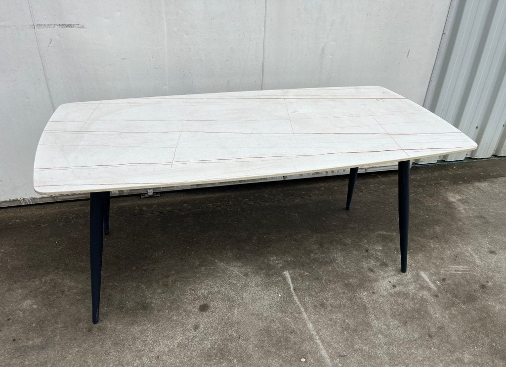 Luxe Outdoor horeca tafel wit marmerlook keramiek, Ophalen