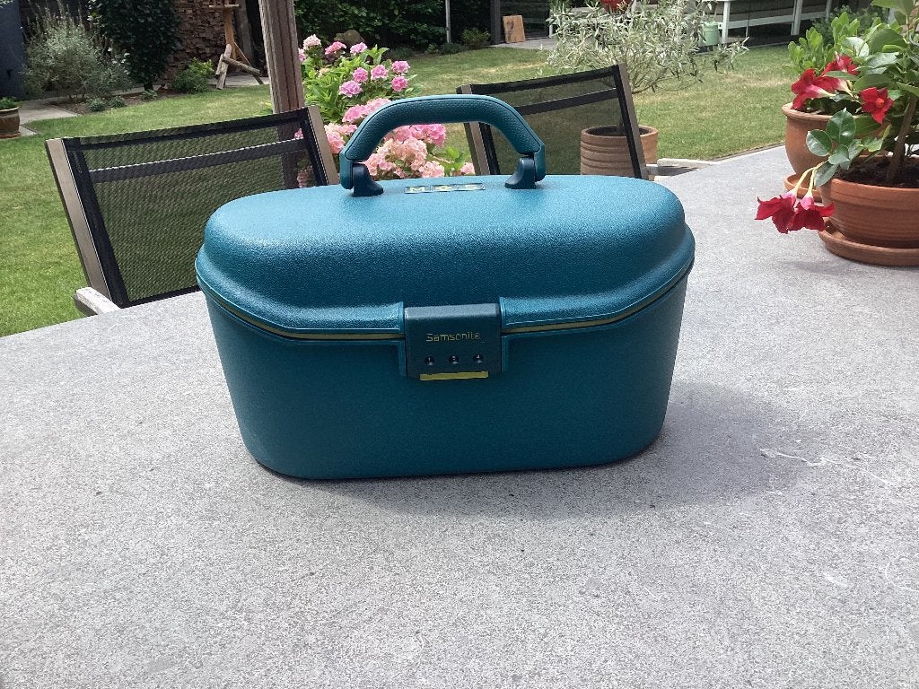 Beauty case, Gebruikt, Blauw, Met slot, Ophalen of Verzenden