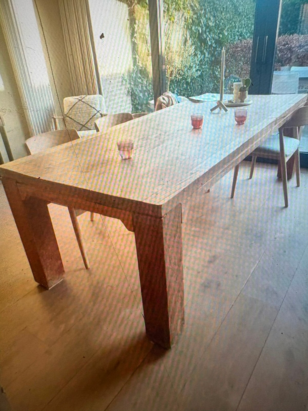 Teakhouten eettafel, Ophalen, Gebruikt, 100 tot 150 cm, 200 cm of meer