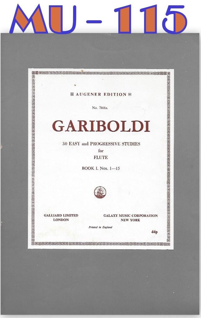 MU-115 Fluit bladmuziek Gariboldi, Ophalen of Verzenden, Zo goed als nieuw, Artiest of Componist, Klassiek