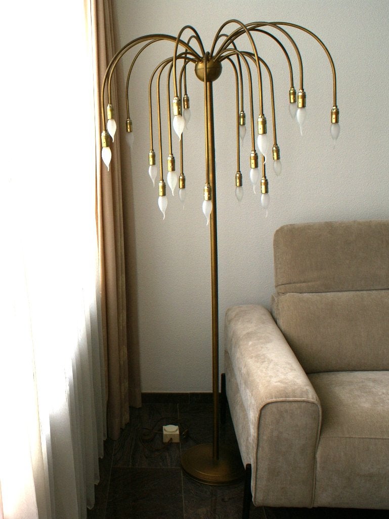 Unieke Vintage Vloer en Plafonlamp als set