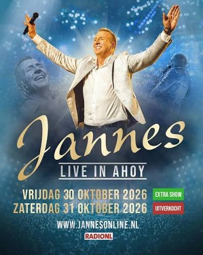 3 kaarten voor Jannes 30 oktober in Ahoy, Drie personen of meer, Oktober, Levenslied
