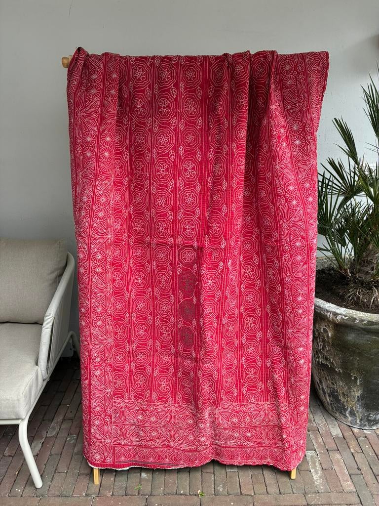 Vintage Kantha Quilt Deken India Sari, Ophalen of Verzenden