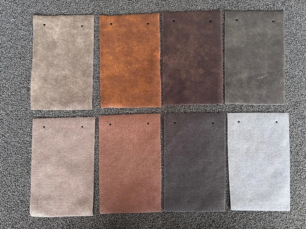 Diverse staaltjes brushed lederlook - lapjes leer leder, Ophalen of Verzenden, Zo goed als nieuw