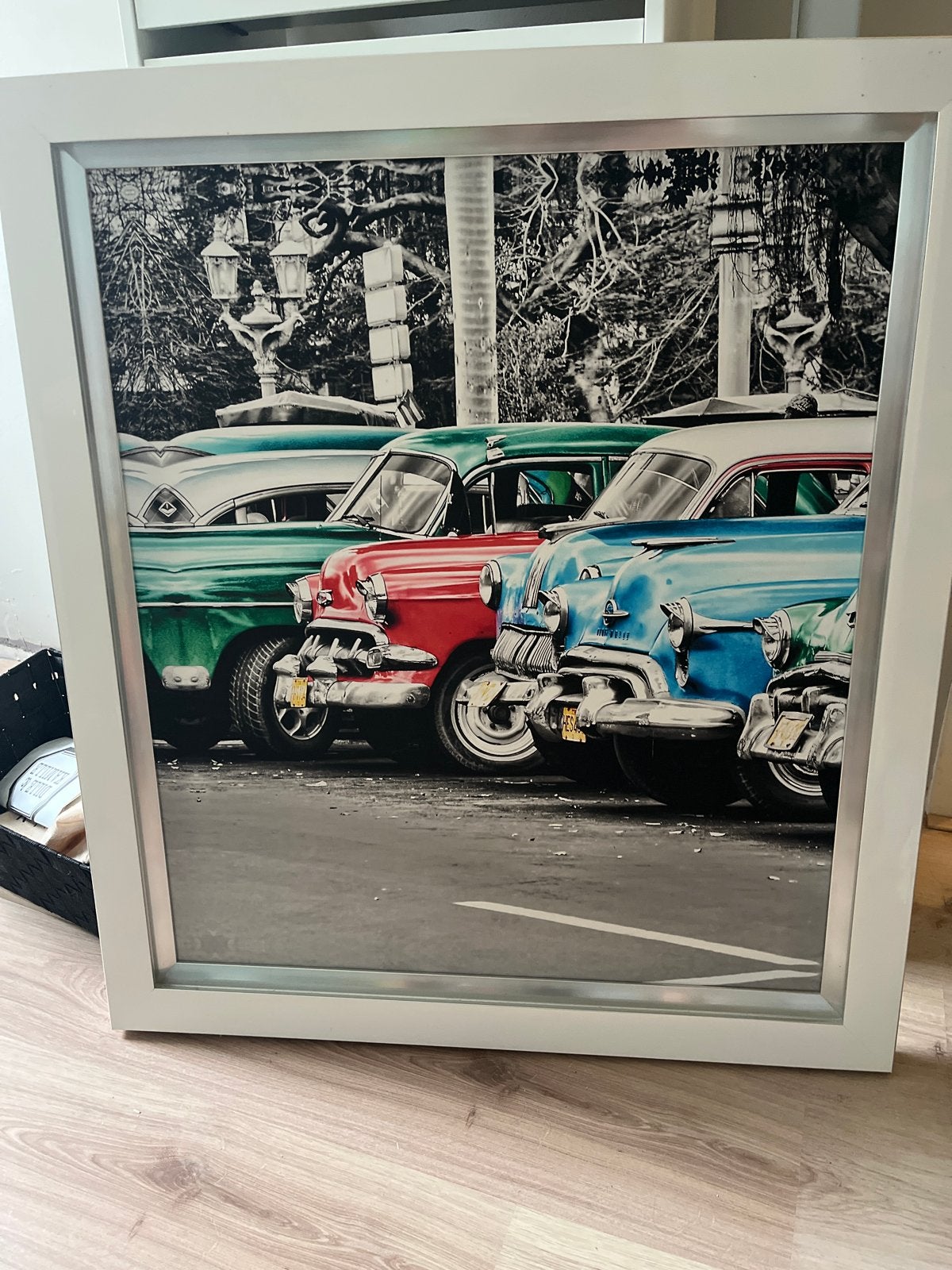 Vintage auto's - Ingelijste foto, Ophalen, 50 – 75, Gebruikt, Foto of Poster