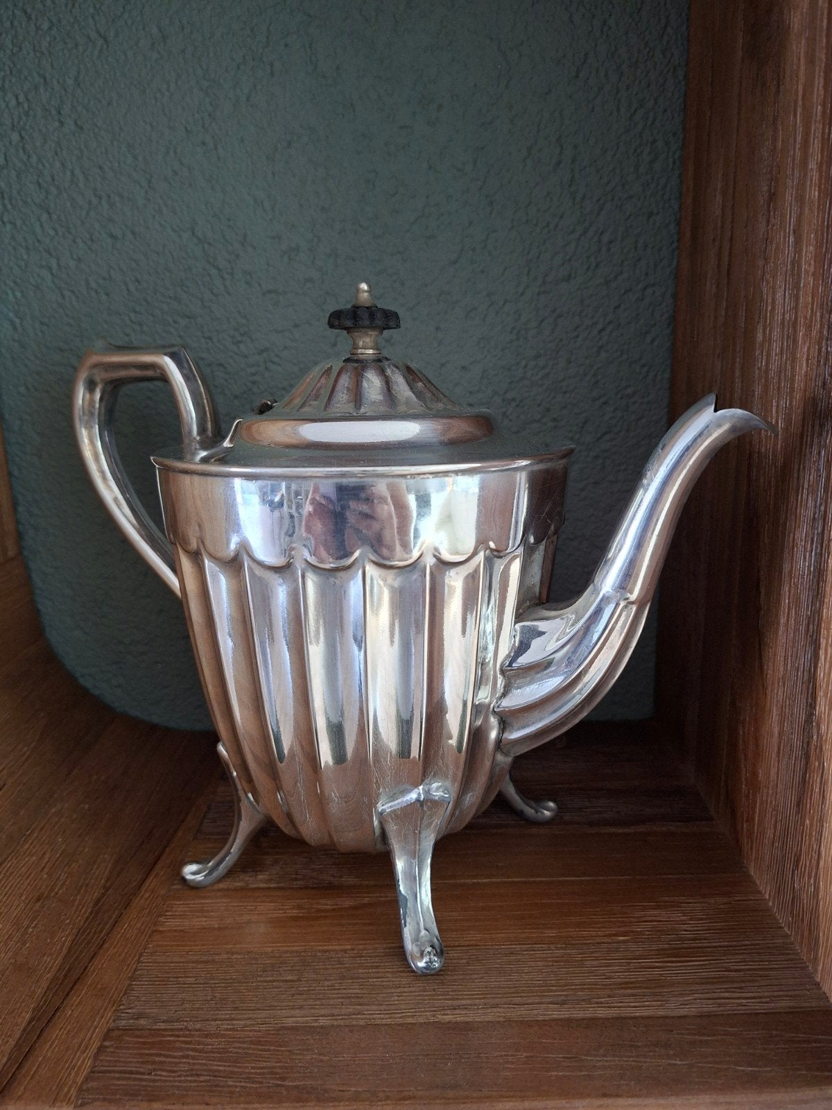 vintage theepot verzilverd silver plated Sheffield, Ophalen of Verzenden, Zilver