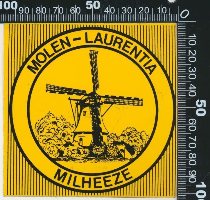 Sticker: Molen Laurentia - Milheeze (2), Ophalen of Verzenden, Zo goed als nieuw, Bedrijf of Vereniging