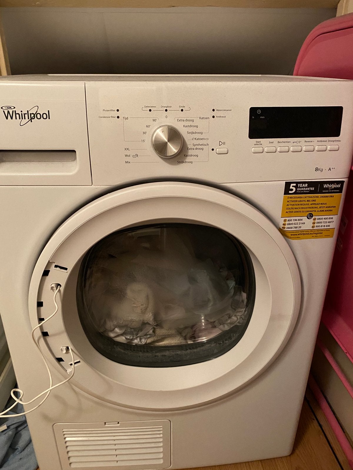 Condens droger, Ophalen, Wolprogramma, Overige typen, 8 tot 10 kg