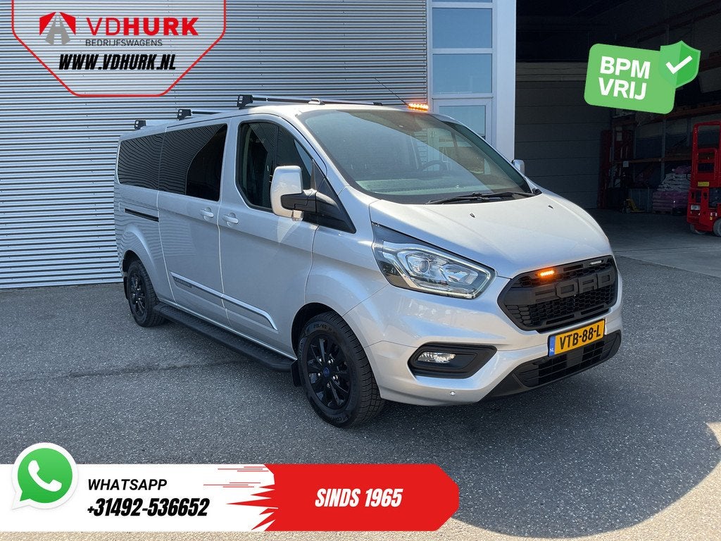 Ford Transit Custom 2.0 TDCI 130 pk Aut. DC Dubbel Cabine 2x, 15 km/l, Euro 6, 4 cilinders, Bedrijf