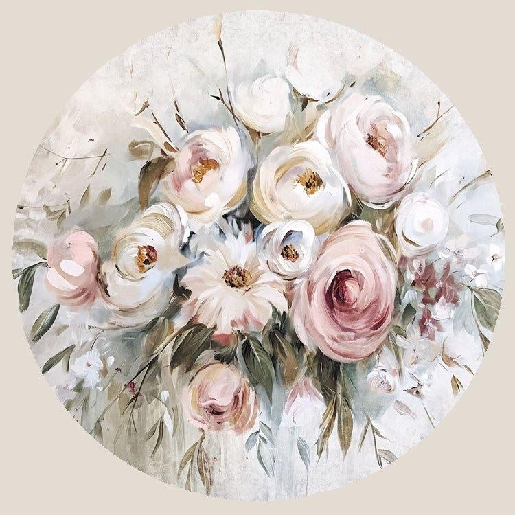 Bloemen Behangcirkel Muurcirkel Soft Floral, Muurdeco4kids, Verzenden, Nieuw