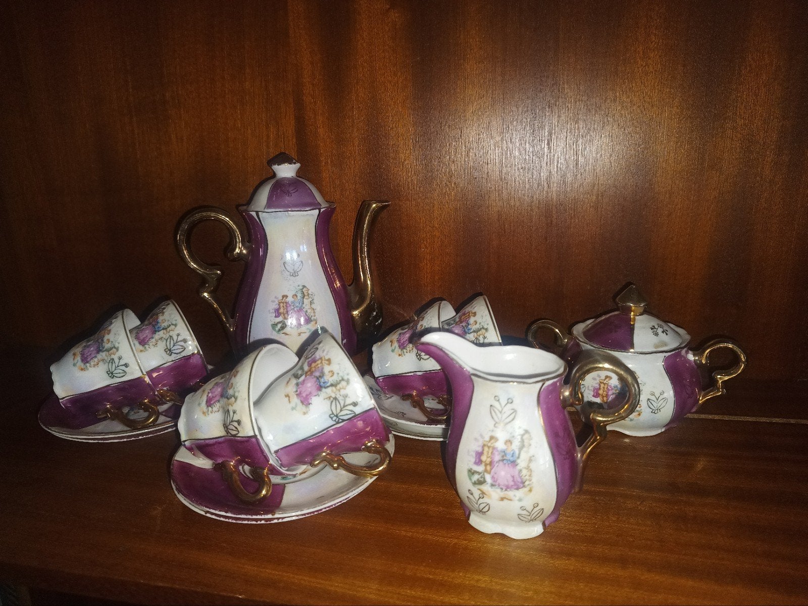 Te koop parelmoer serviesje, Ophalen of Verzenden