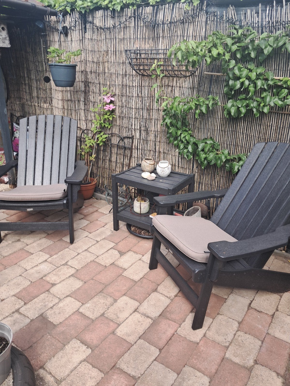 2 sissy boy tuinstoelen inclusief tafeltje., Ophalen, Zo goed als nieuw, Kunststof