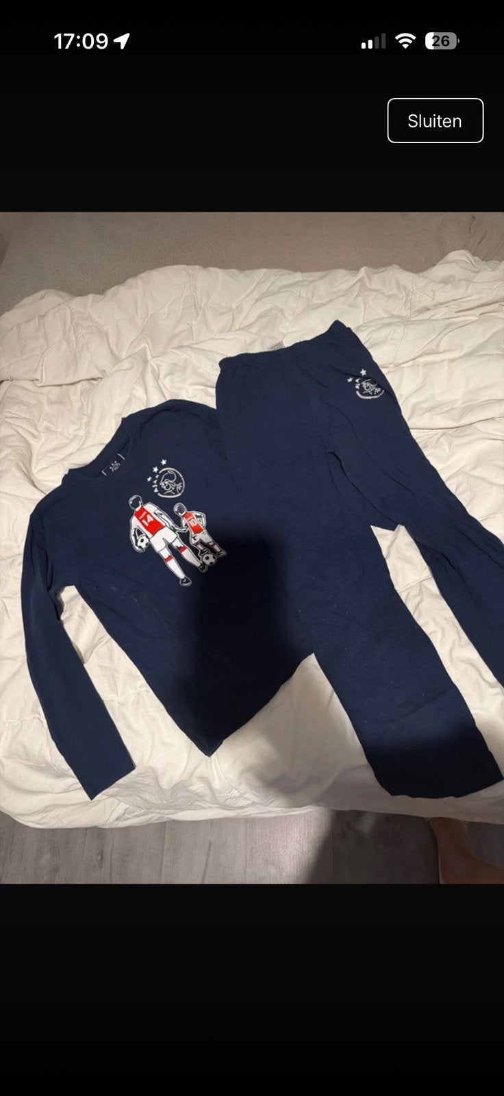 ajax pyama, Ophalen of Verzenden, Zo goed als nieuw, Jongen of Meisje, Nacht- of Onderkleding
