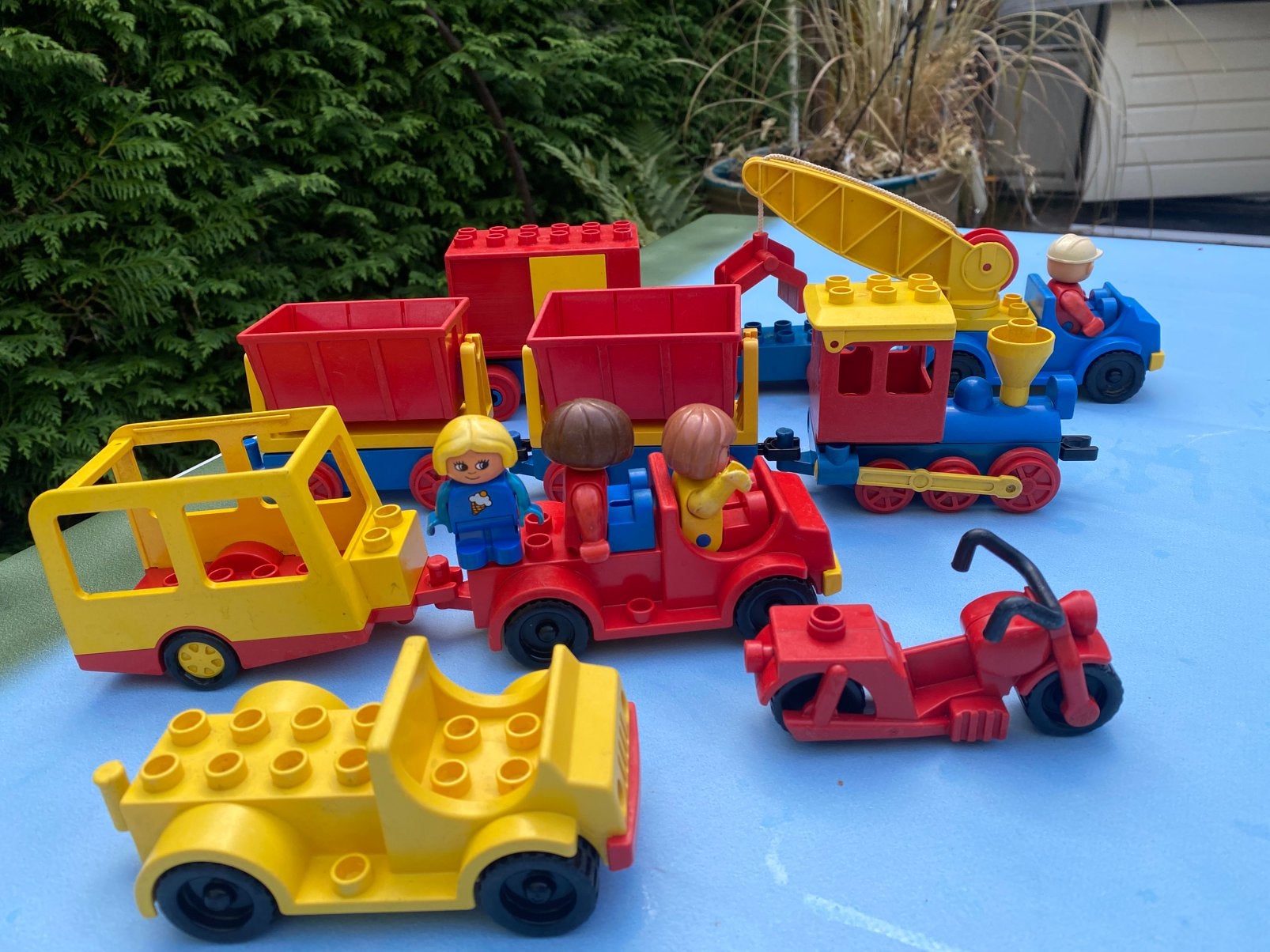 Oude lego duplo jaren 80 incompleet trein auto motor caravan, Kinderen en Baby's, Speelgoed | Duplo en Lego, Ophalen of Verzenden