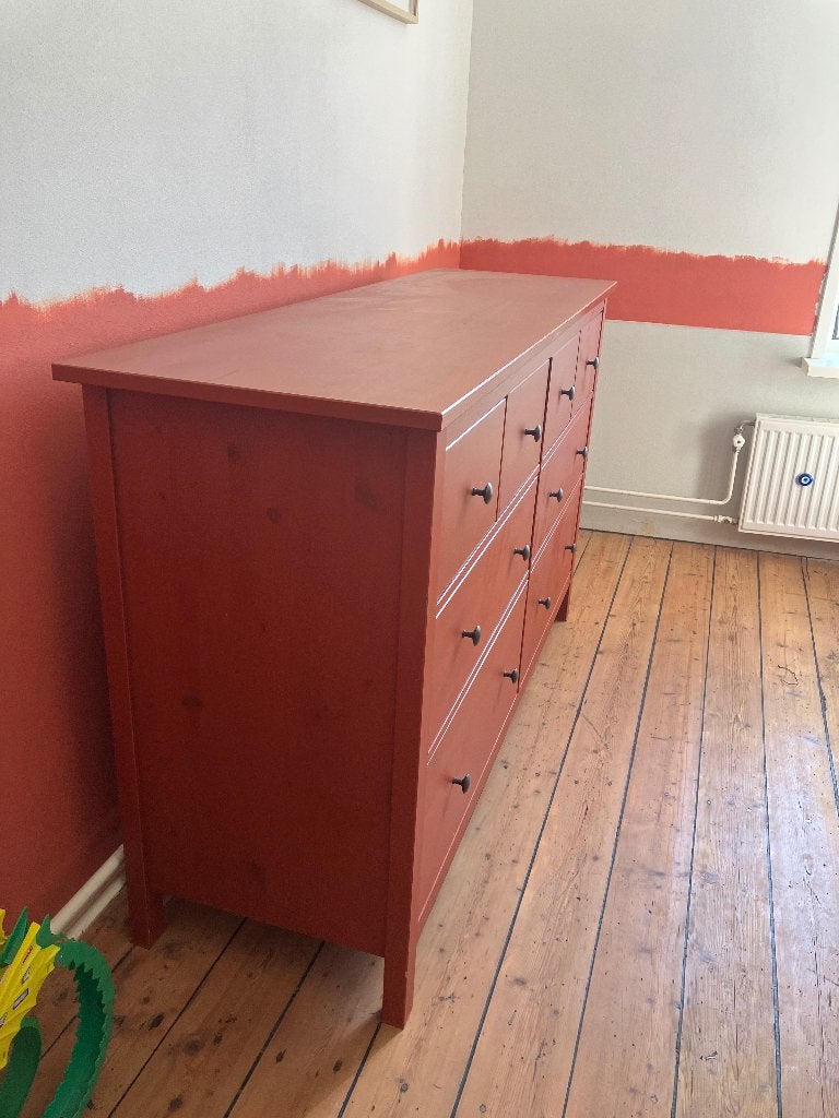 Hemnes 8-ladekast | Scandinavisch rood, Ophalen, 5 laden of meer, 150 tot 200 cm, Scandinavisch
