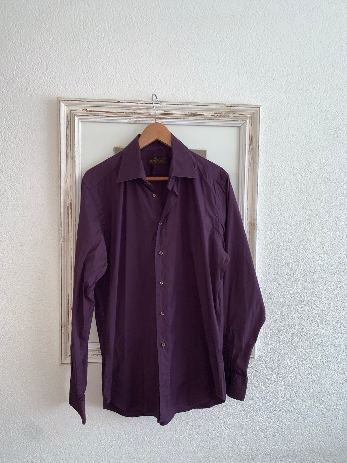 Etro Milano Heren Overhemd - Paars - Maat 42 (L), Ophalen of Verzenden, Zo goed als nieuw, Paars, Halswijdte 41/42 (L)