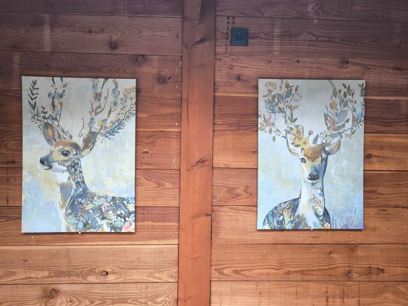 Set van 2 herten canvas schilderijen, Ophalen