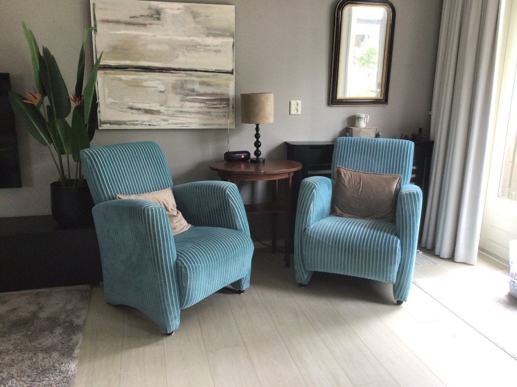 2 stoelen, Huis en Inrichting, Stoelen, Ophalen, Gebruikt, Twee, Blauw