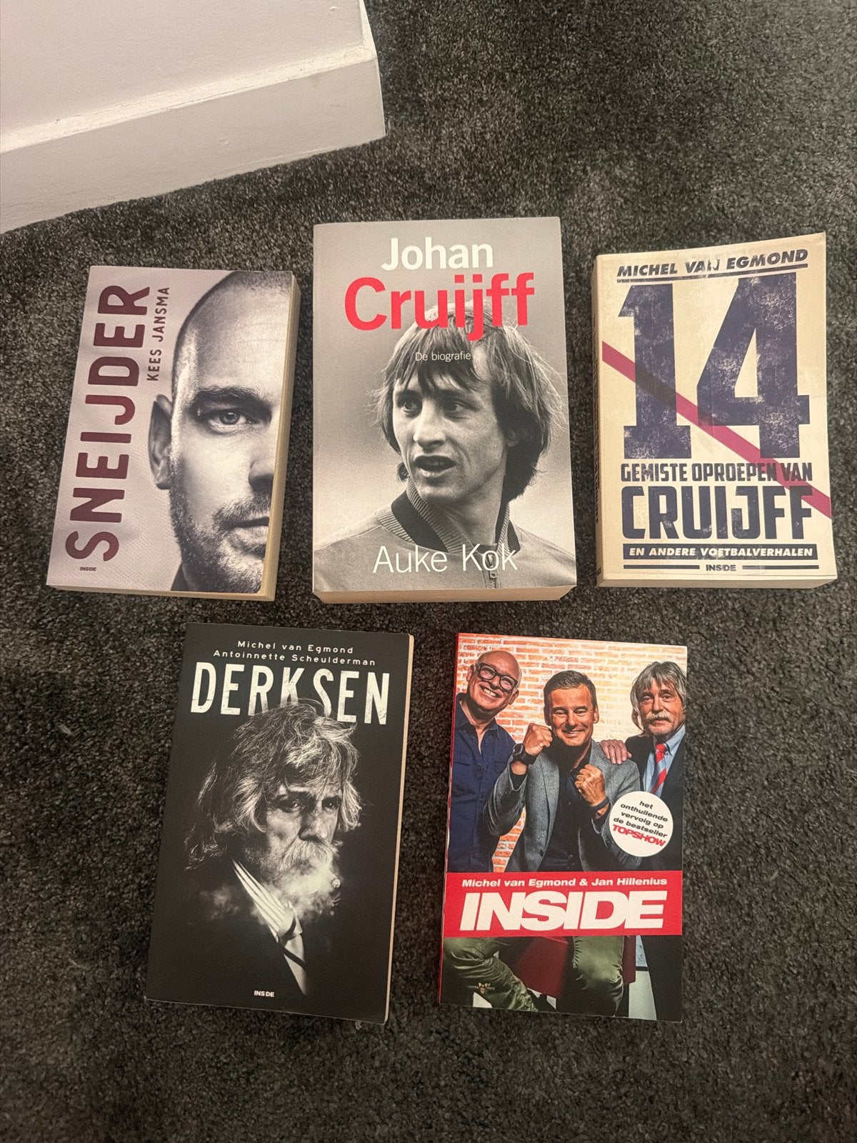 Voetbalboeken: Cruijff, Sneijder, Derksen, Inside, Ophalen, Gelezen, Overige sporten