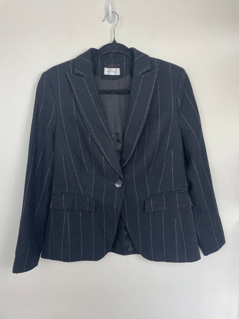 Peter Hahn blazer maat 40 zwart krijtstreep wol getailleerd, Zwart, Service@peterhahn.de, Ophalen of Verzenden, Peter Hahn