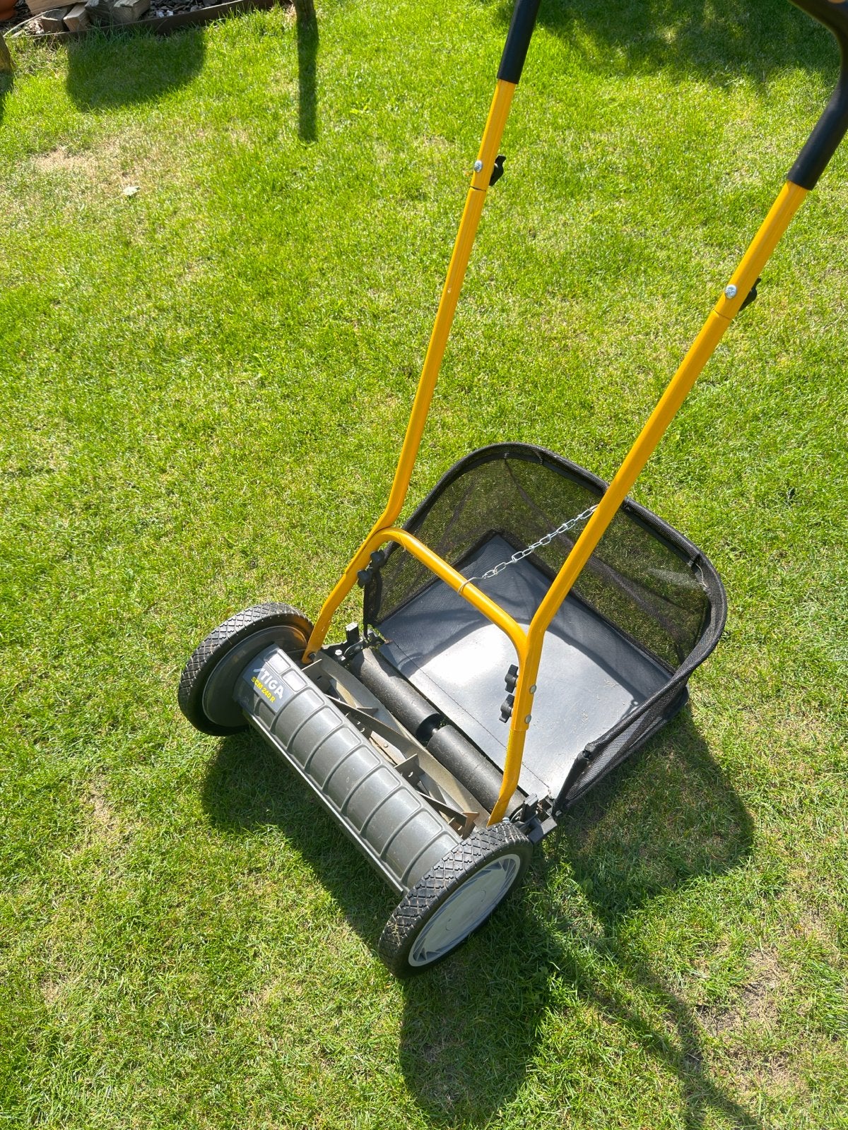 Stiga SCM 240 R handgrasmaaier met opvangbak, Gebruikt, Handgrasmaaier, Ophalen of Verzenden, Opvangbak