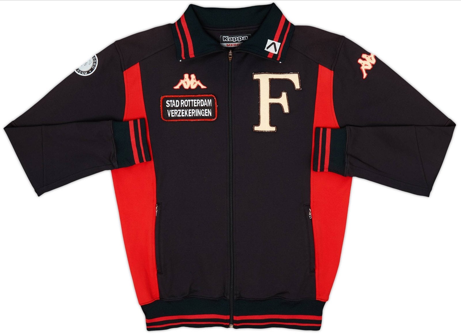 Vintage Kappa Feyenoord Trainingsjack - 2003-04 (M), Ophalen of Verzenden, Gedragen, Maat 48/50 (M), Zwart