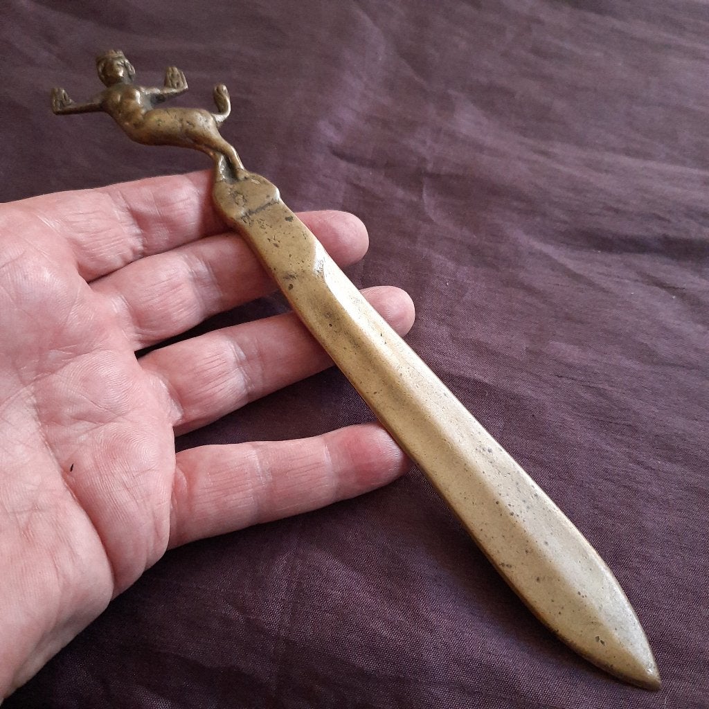 Antieke Bronzen Briefopener Griekse Mythologie, Verzenden, Brons