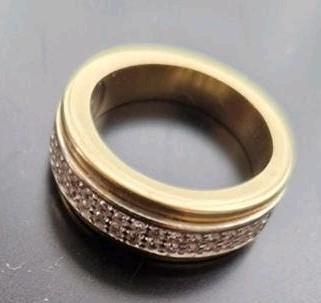 Ring 14 karaat goud met diamanten 7,5gr, Antiek en Kunst, Ophalen of Verzenden, Goud