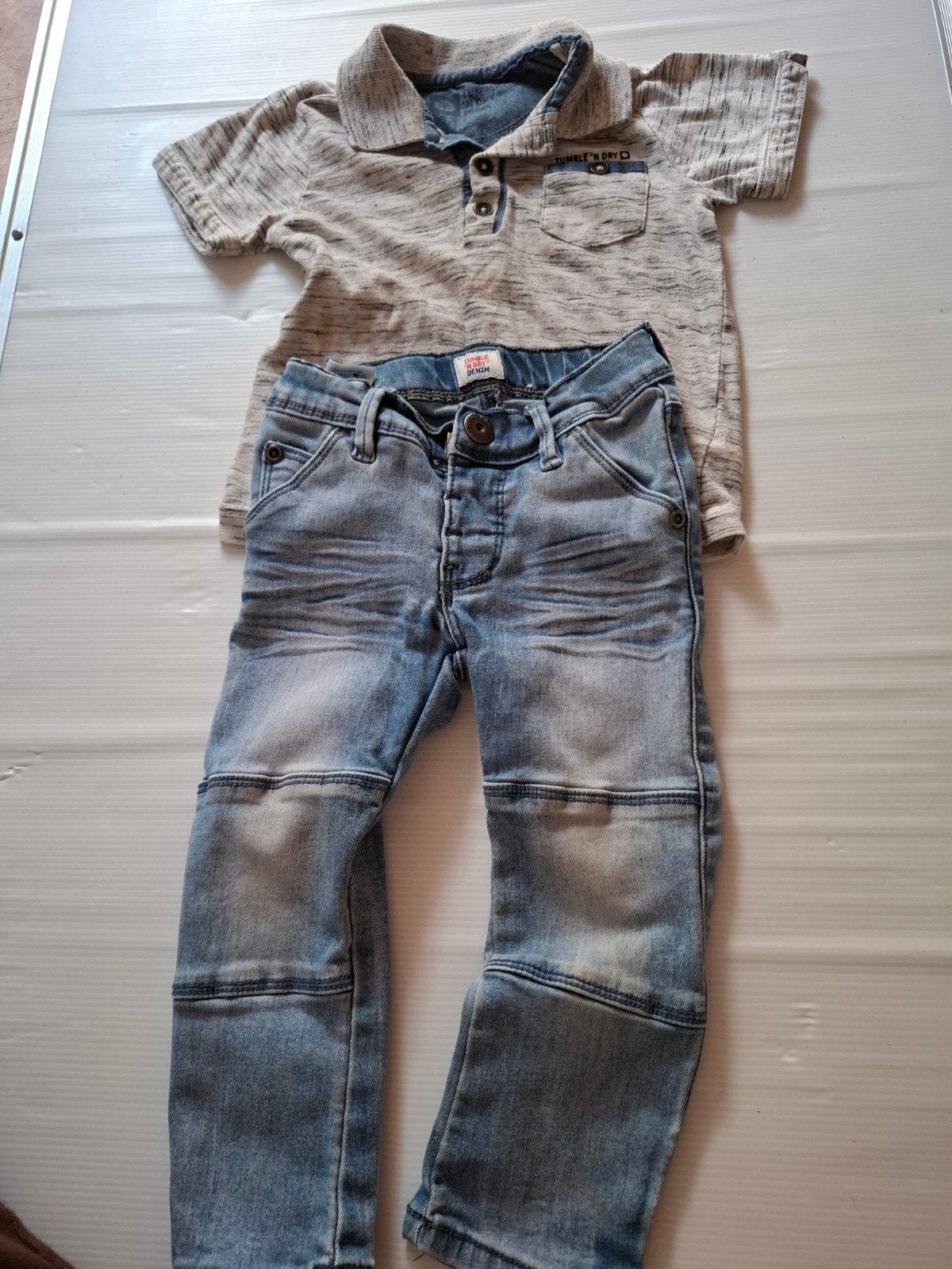 Set spijkerbroek met T-shirt Tumble 'n Dry maat 80, Ophalen of Verzenden, Zo goed als nieuw, Tumble 'n Dry, Jongetje