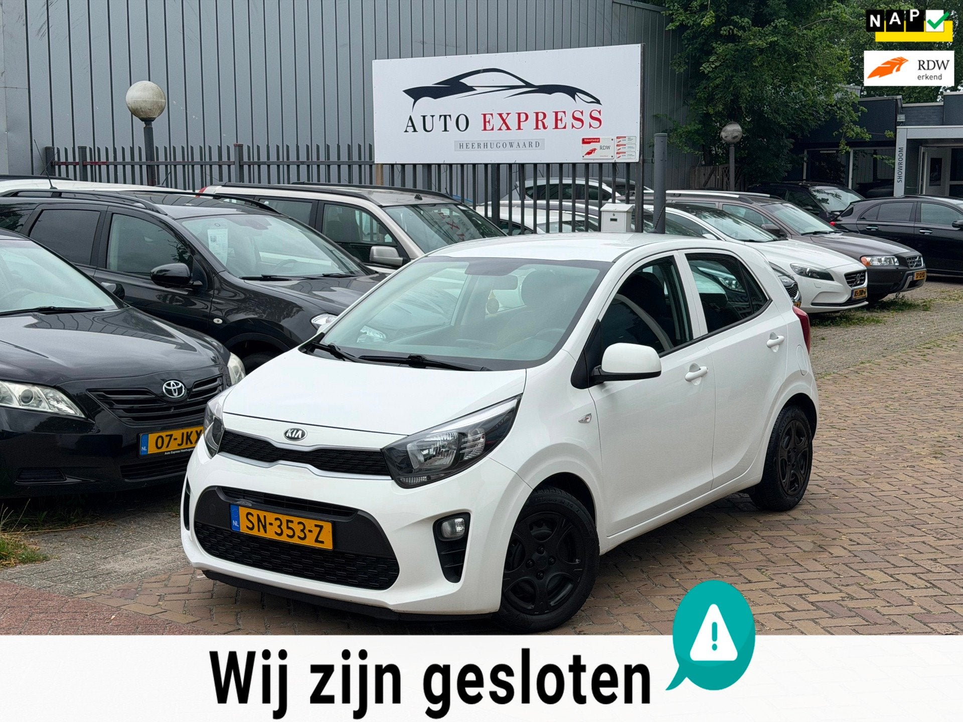 Kia Picanto 1.0 CVVT EconomyPlusLine/Airco/Nieuw koppeling/E, Gebruikt, Euro 6, 4 stoelen, Wit