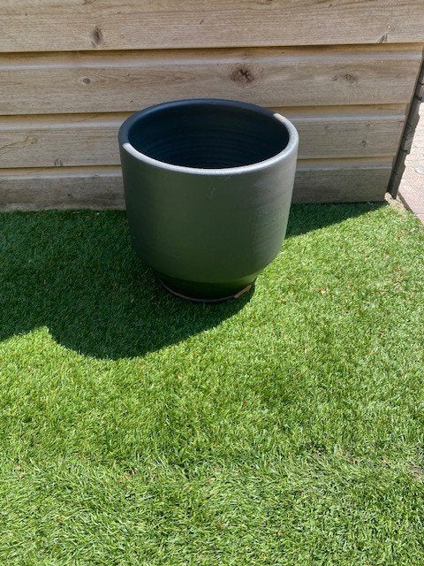 bloempot antraciet diameter 36 cm hoogte 35, Tuin en Terras, Bloempotten, Rond, Minder dan 40 cm, Aardewerk, Ophalen