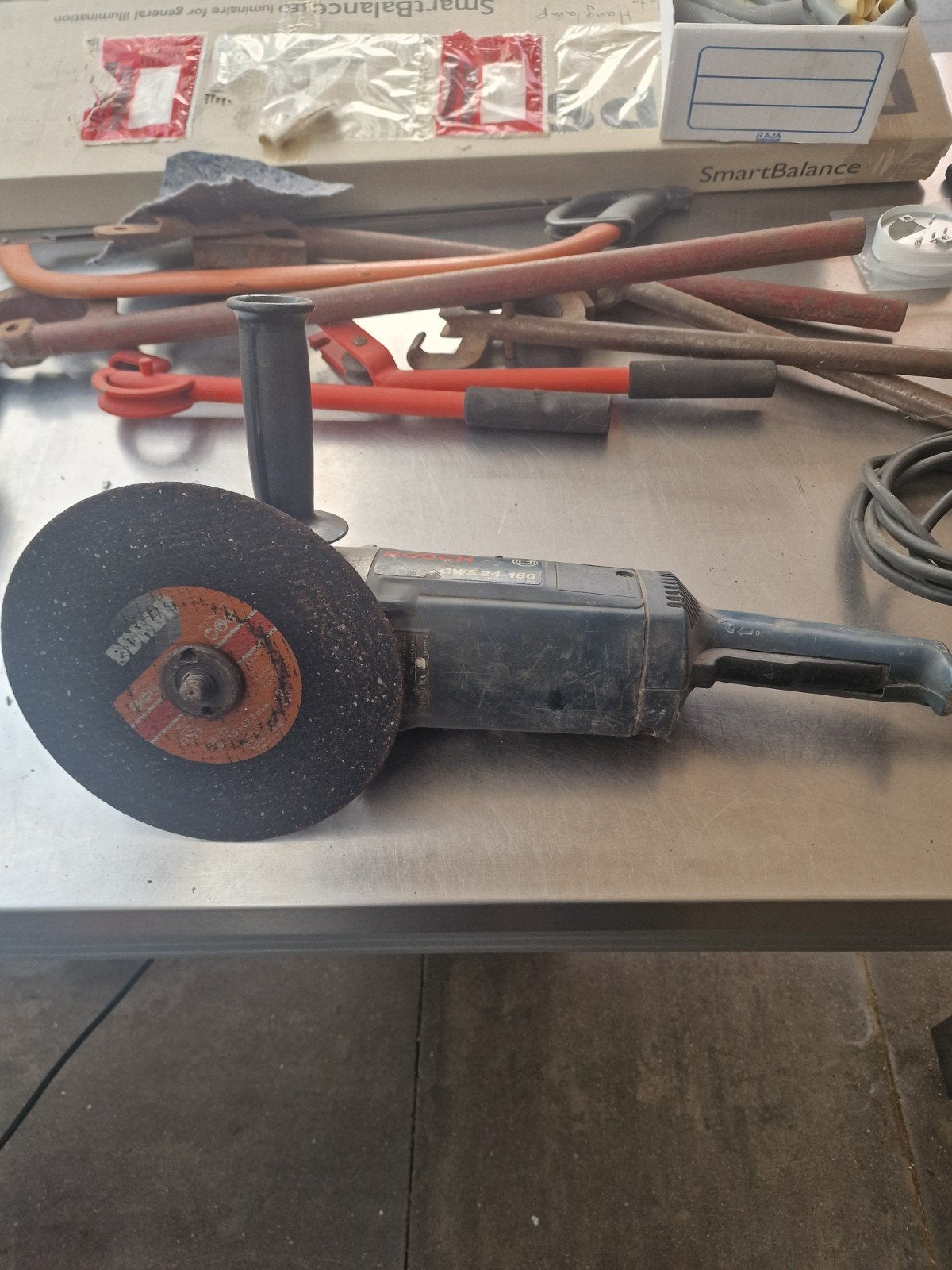 Bosch GWS 24-180 Haakse Slijper - 2400W, 180mm, Ophalen of Verzenden, Gebruikt, Haakse slijper, Bosch