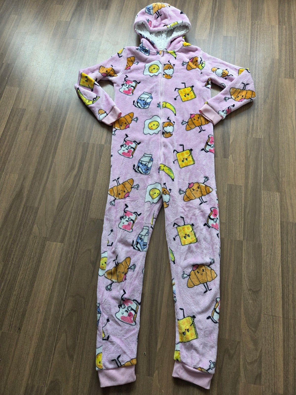 Onesie Roze met Ontbijtprint  Maat 158 / 164, Kinderen en Baby's, Kinderkleding | Maat 158, Ophalen of Verzenden, Zo goed als nieuw