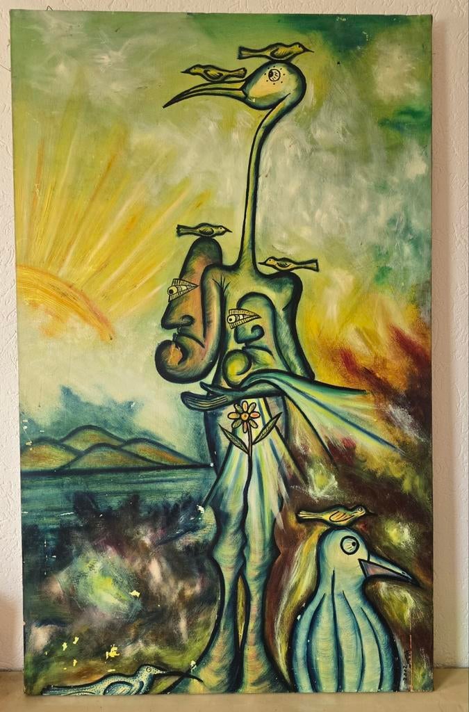 Schilderij Spaanse kunstenaar 2002, Ophalen of Verzenden