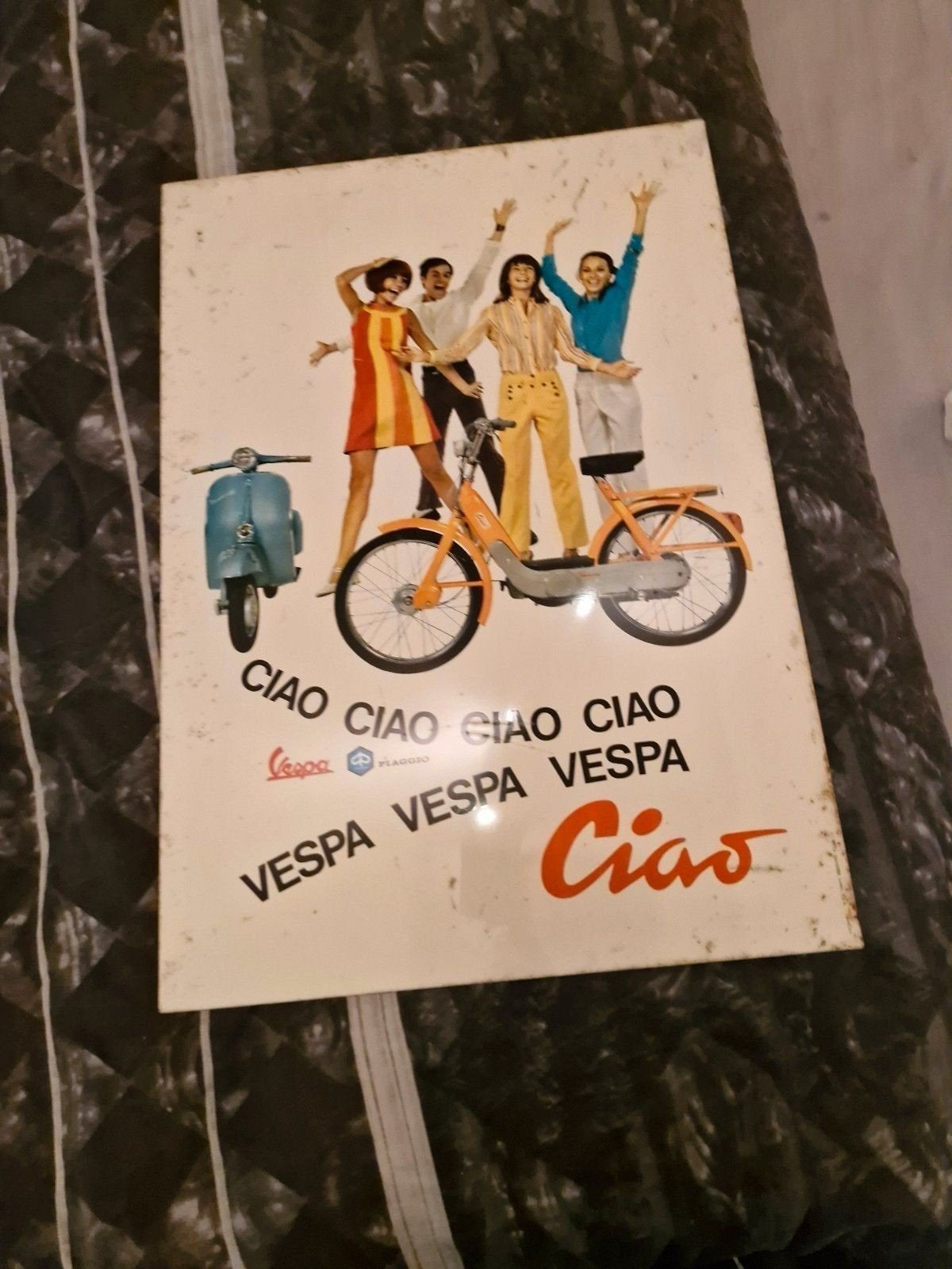 Vintage Vespa Ciao Reclamebord  jaren  60 orgineel, Verzamelen, Merken en Reclamevoorwerpen, Ophalen of Verzenden