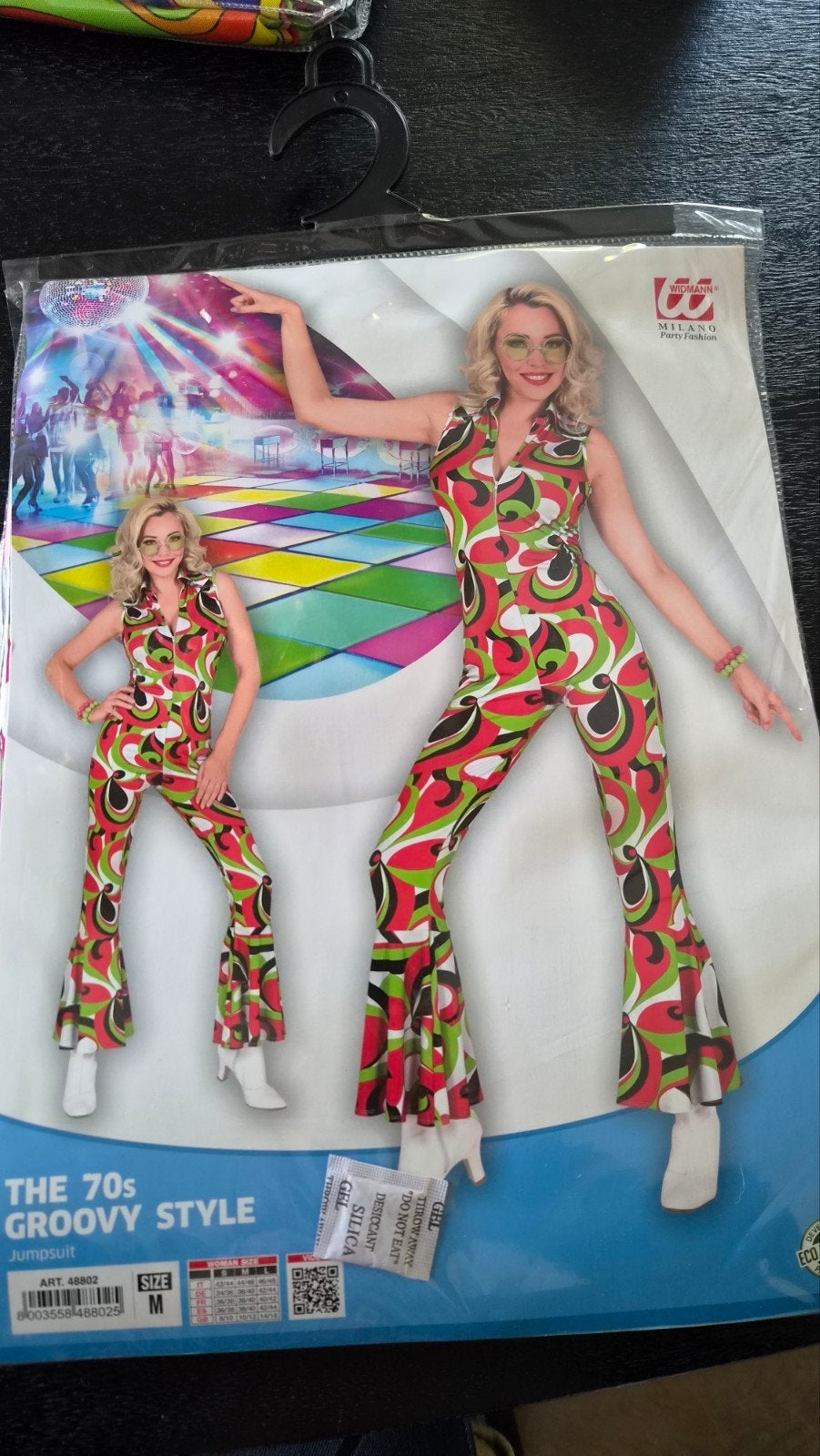 Jaren '70 Groovy Stijl Jumpsuit - Maat M, Nieuw, Overige thema's, Kleding, Milano Party Fashion