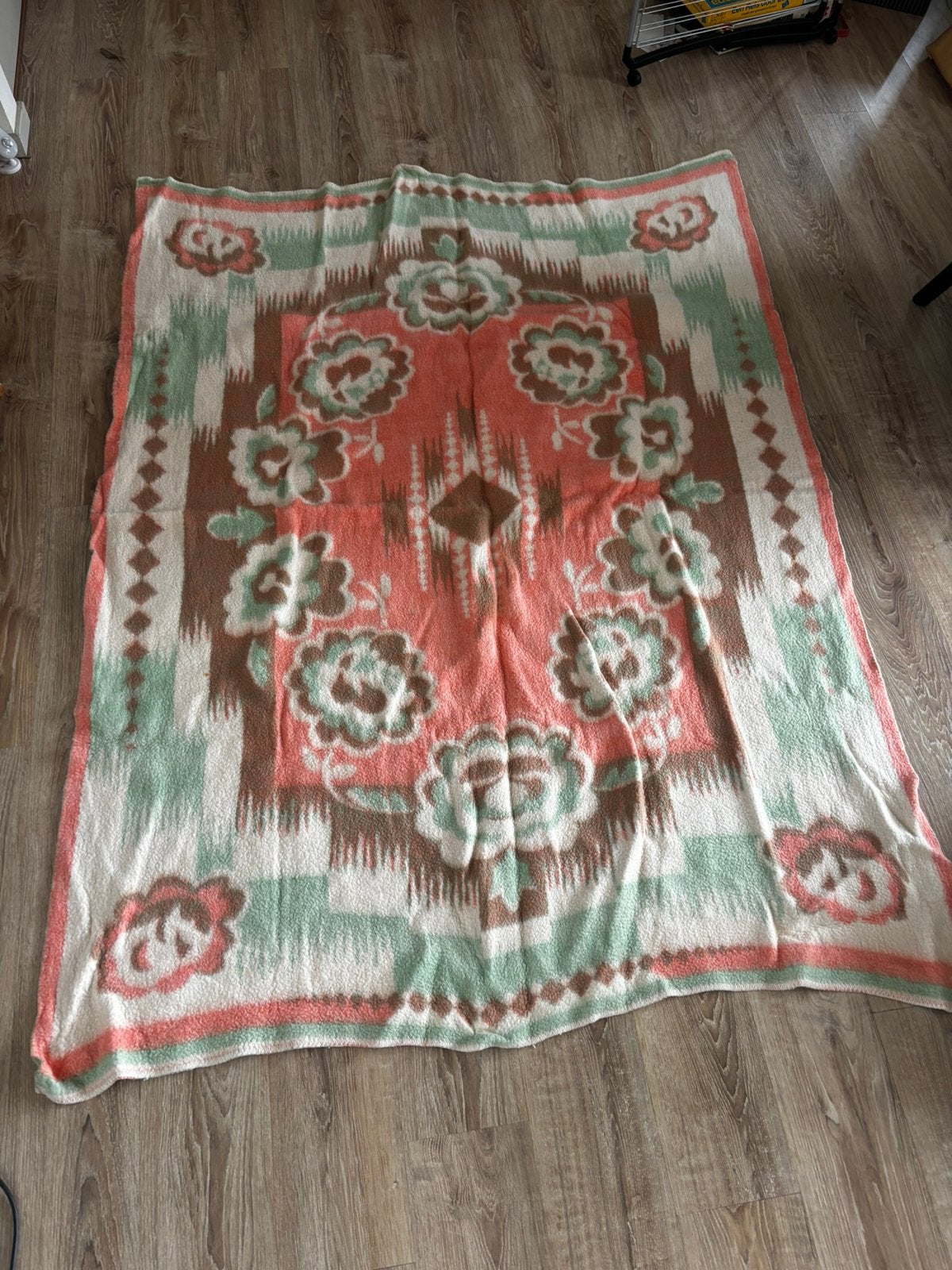 Vintage wollen deken ‘60-70, Verzamelen, Ophalen, Huis en Inrichting