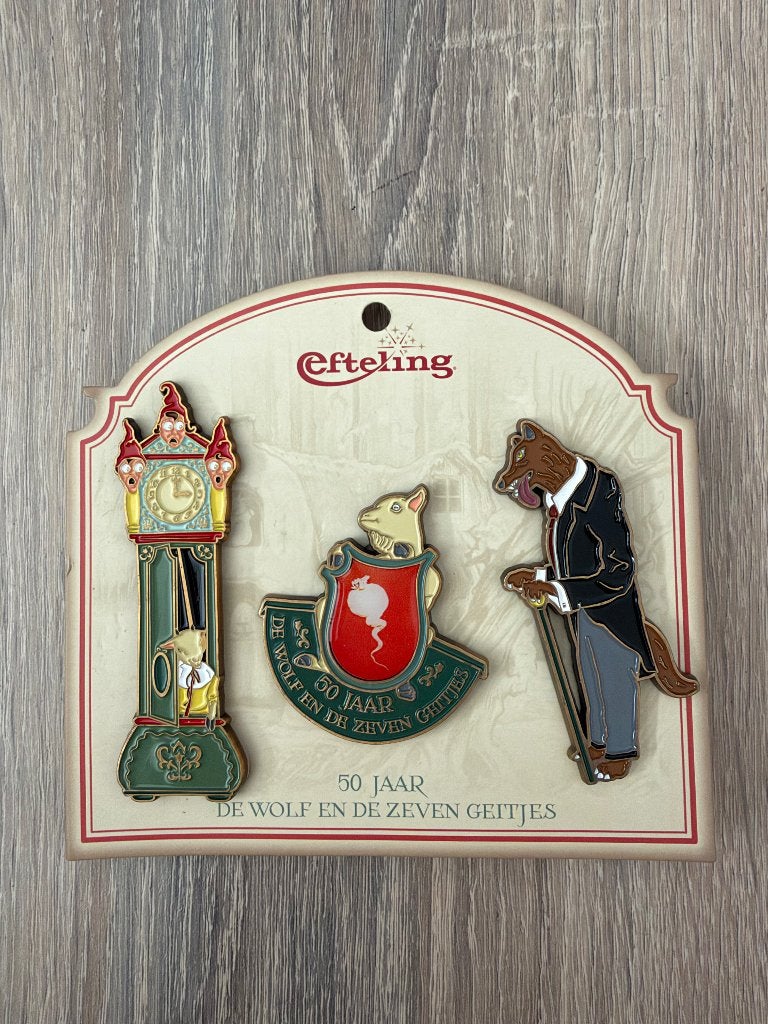 Efteling 50 jaar de wolf en de zeven geitjes pin, Ophalen of Verzenden, Nieuw, Overige onderwerpen, Speldje of Pin