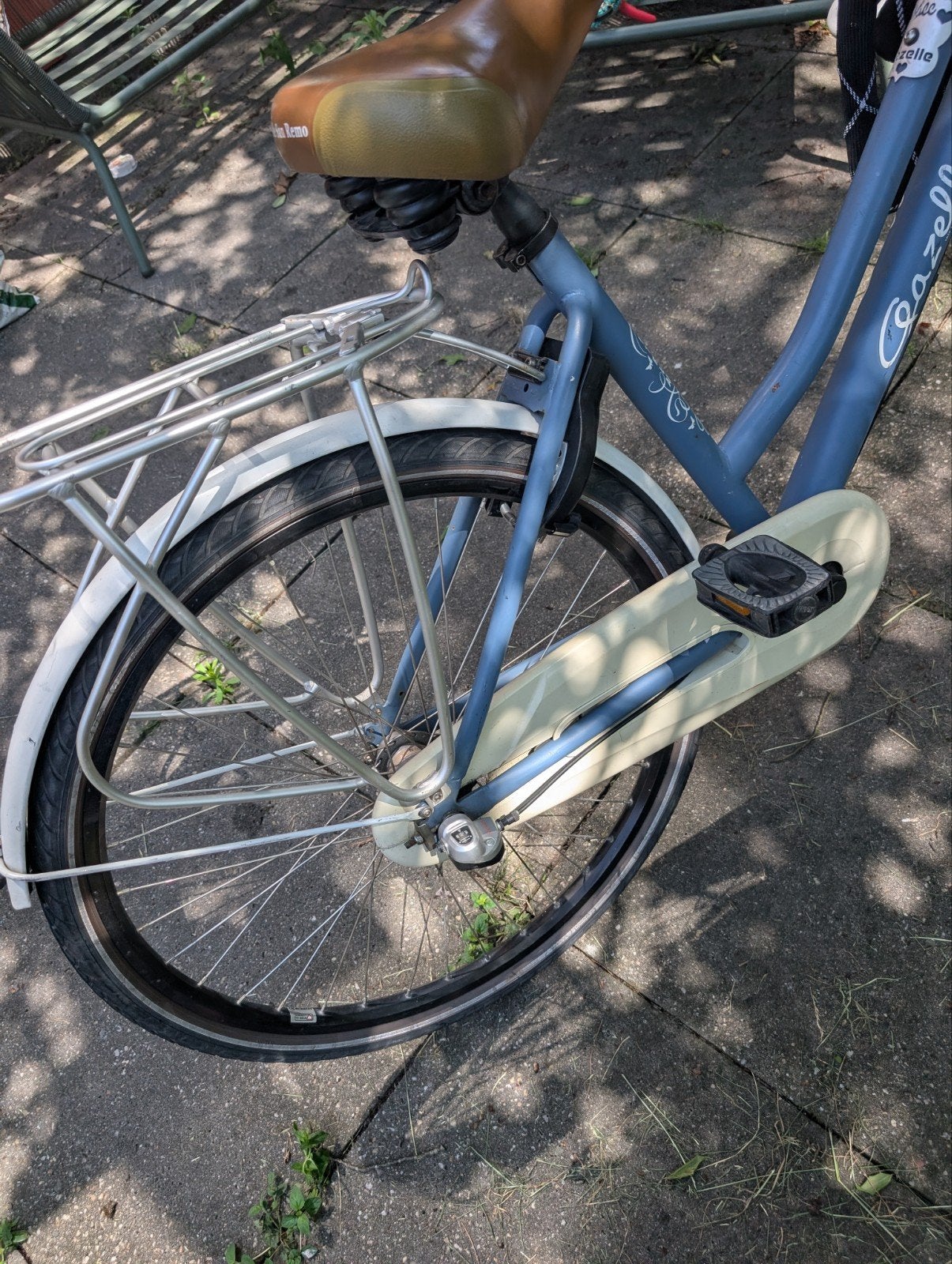 Gazelle Miss Grace damesfiets met voordrager, Ophalen, Terugtraprem, Gebruikt, Versnellingen