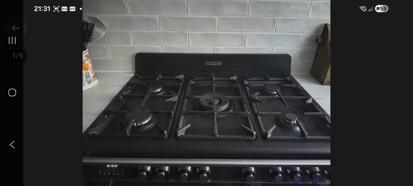 Boretti gasfornuis met 2 ovens - Zwart, Ophalen, Gebruikt, 60 cm of meer, Gas
