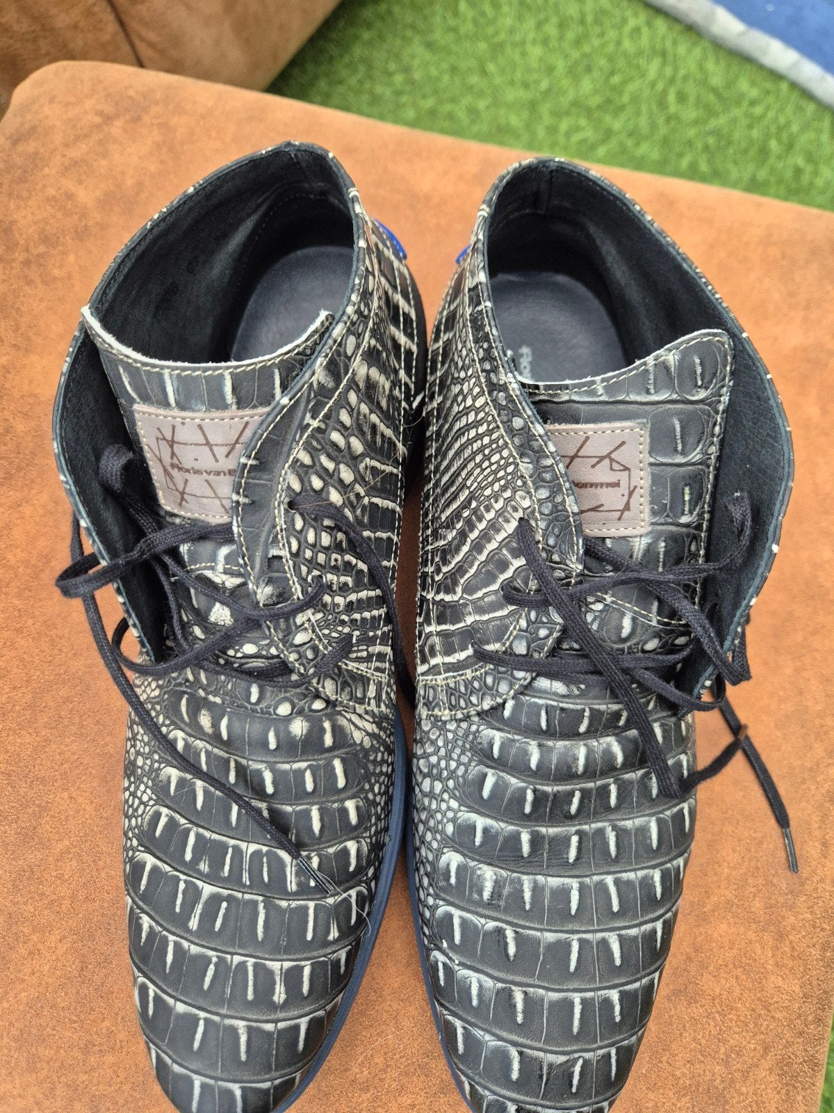 Floris van Bommel Croco Veterschoenen Maat 43, Zwart, Floris van Bommel, Ophalen of Verzenden, Zo goed als nieuw