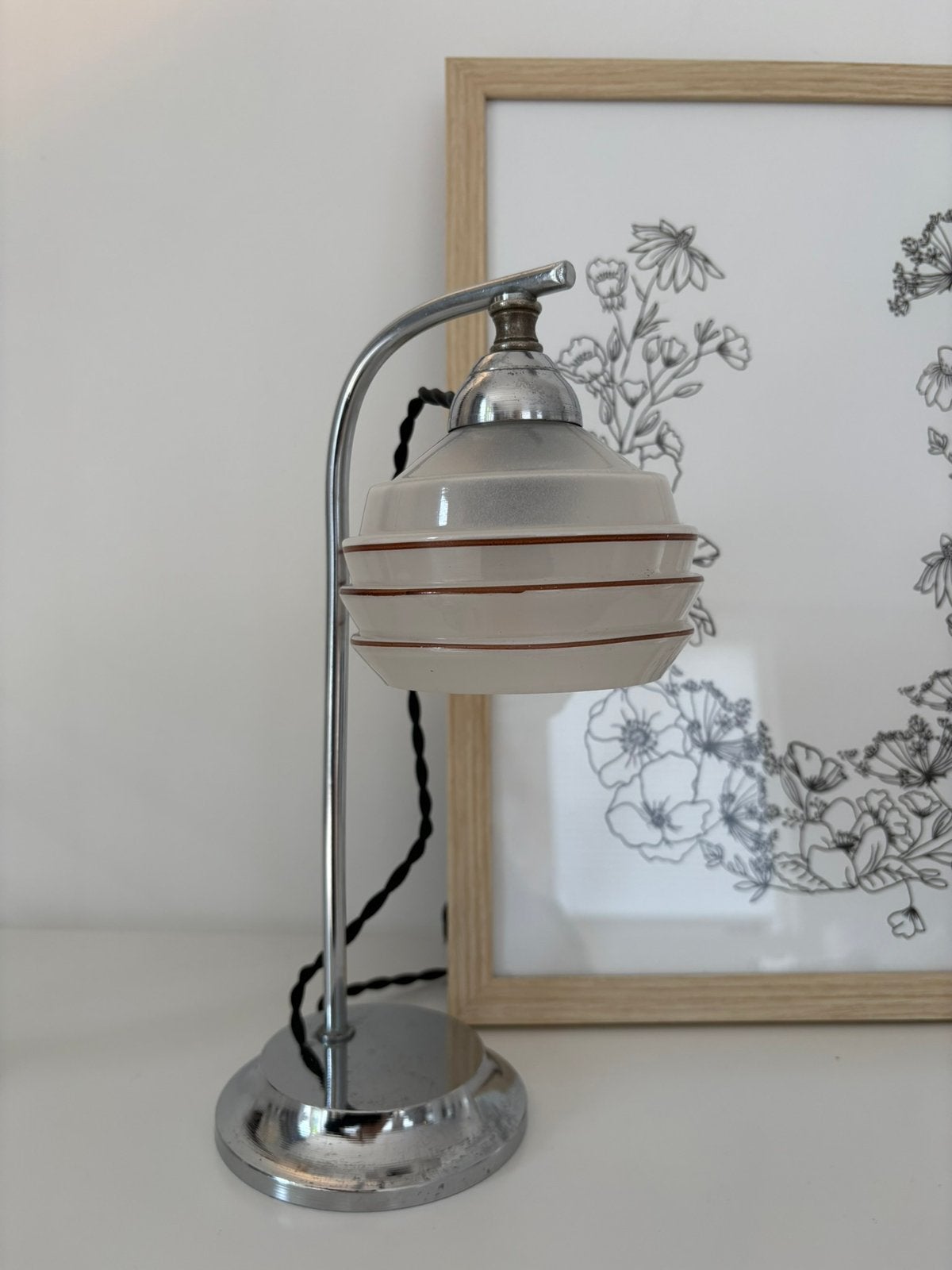 Uitverkoop! Antieke Franse tafellamp, artdeco lamp nachtlamp, Ophalen of Verzenden, Zo goed als nieuw, Nachtlamp, Art deco