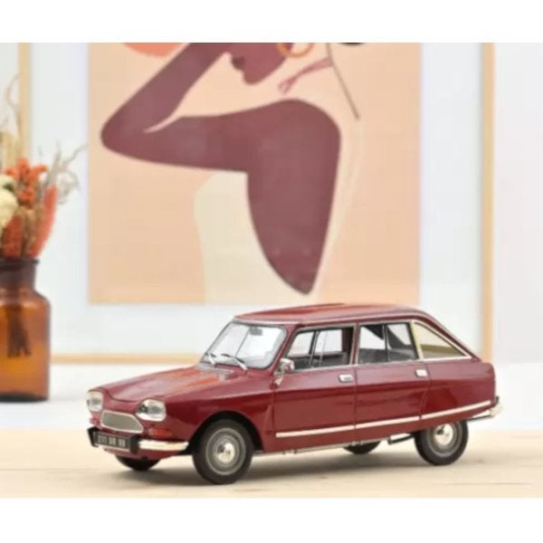 Citroen Ami 8 Club 1969 Massena Rood Schaal 1/18 Norev, Hobby en Vrije tijd, Auto, Norev, Ophalen of Verzenden, Norev