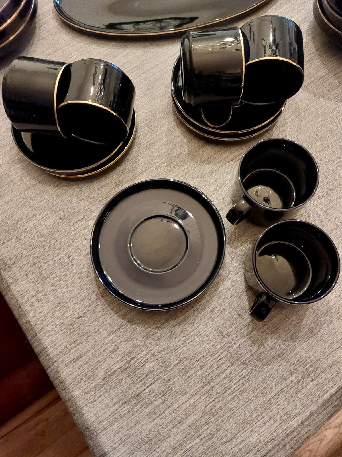 Selinex Home De Luxe Servies 25-delig - Zwart met Goud, Ophalen of Verzenden