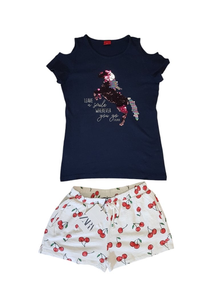 Geweldig ZARA kersen sweatshortje maat 140. NIEUW!, Kinderen en Baby's, Kinderkleding | Maat 140, Broek, Nieuw, Zara, Verzenden