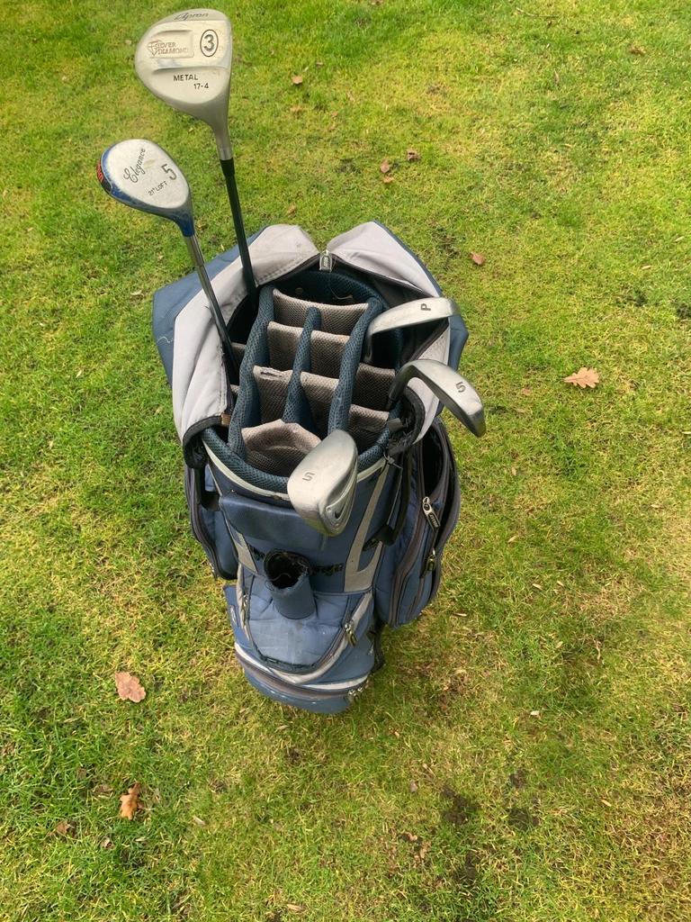 BULLET golftas met 5 golfclubs (hybrides, ijzers), Ophalen, Gebruikt, Set, Overige merken