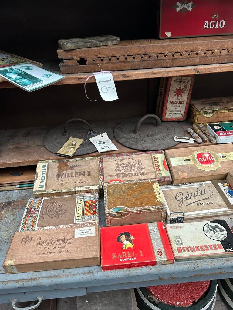 Antieke sigaren items | blikken | dozen | tabak | roken, Ophalen, Gebruikt, Tabaksdoos of Verpakking
