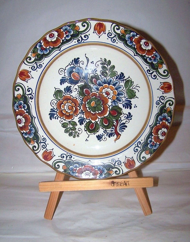Antiek Delfts Polychrome wandbord. Doorsnee 26cm. Nwst., Ophalen of Verzenden